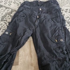 Black cargo pants Large Cotton womens all